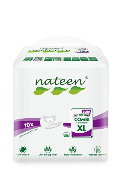 Nateen Incontinence Adult Diaper ,XX-Large, Waist Size 160-210cm,40 Count Adu...