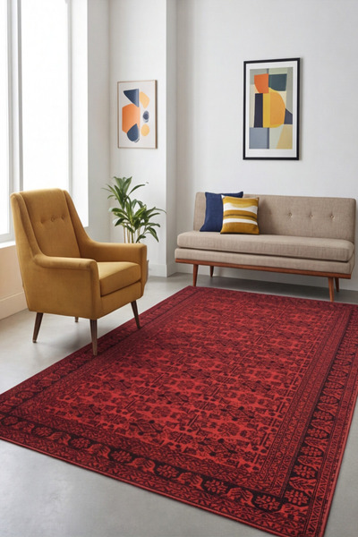 Dally Home Dijital Kaymaz Baskılı Yıkanabilir vintage Salon Halısı Mutfak Hal...
