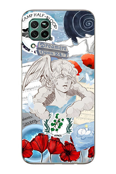 FLAMENKO حافظة هاتف هواوي P40 لايت متوافقة مع هيبنوس منقوش شفافة