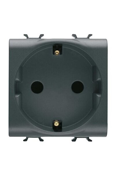 Gewiss Schuko Socket 16A, Modular, 2M, Black, GW12241