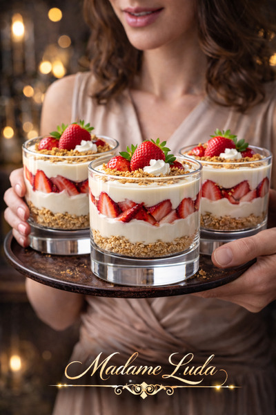 MADAME LUDA Glass Magnolia Dessert Presentation Cups – 6 Pieces 350 Ml/Magnol...