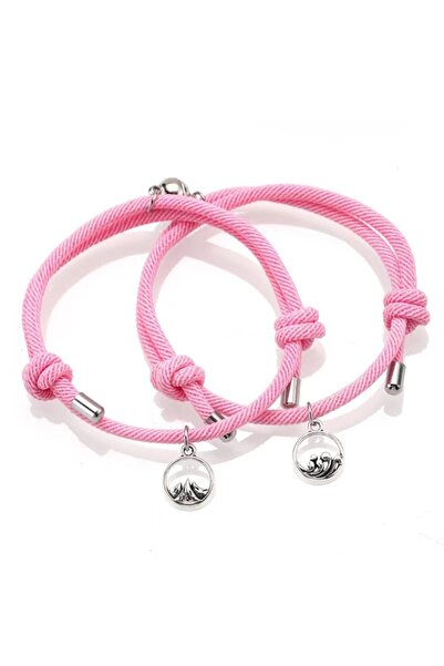 EFAYN.RO Couple bracelet set with magnet, string type, pink, EFAYN