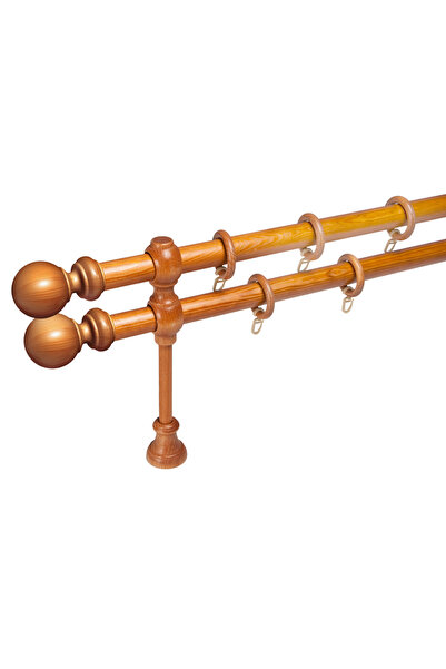 KLEIDECO galerie lemn 28 mm BERGAMO EXCLUSIV, dubla, cires, 160 cm