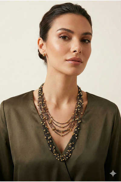 PETEK AKSESUAR Handmade Knitted Multi-Stylish Design Necklace