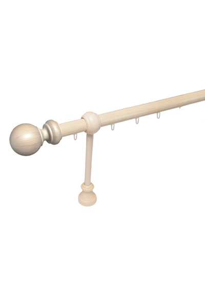 KLEIDECO galerie lemn 28 mm BERGAMO SUPER cu canal, simpla, natur, 240 cm