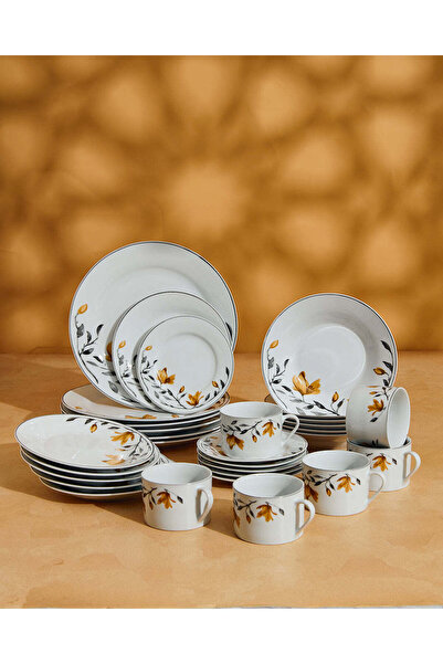 REDTAG White Floral Dinner Set 30 Piece