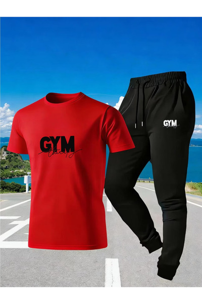 Rayan & Hoor Style Gym Printed Sweatpants and T-Shirt - Jogger Pants T-Shirt ...