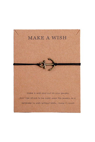 EFAYN.RO Make a wish bracelet, string type, anchor pendant with black string,...