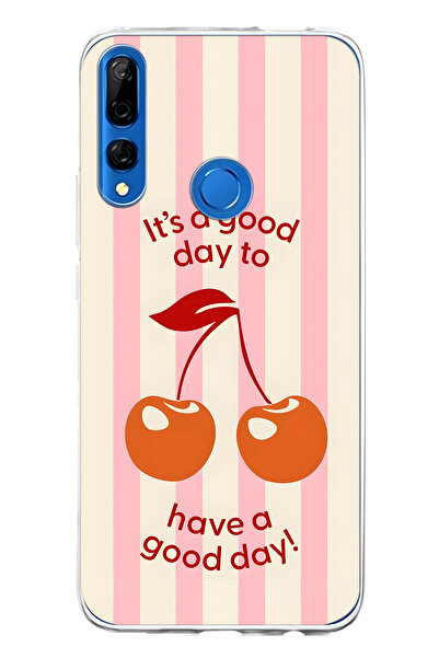 FLAMENKO حافظة هاتف شفافة متوافقة مع هاتف هواوي Y9 برايم 2019 كيريز منقوش