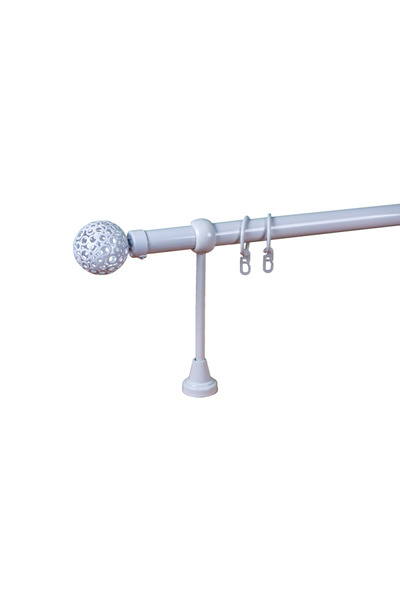 KLEIDECO galerie metal 25 mm BRAZILIA simpla, alb, 300 cm, capete FORTALEZA