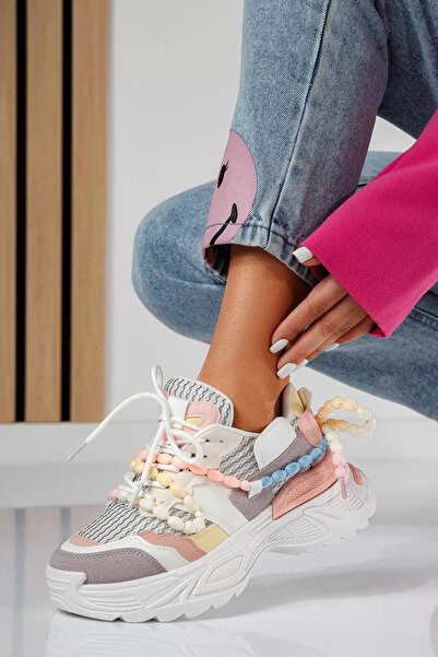 Zaira Multicolored women's sneakers made of eco- Leather Evi #24549