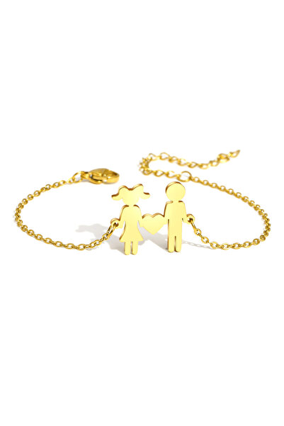 EFAYN.RO Women's bracelet, couple love model, girl and boy pendant with heart...