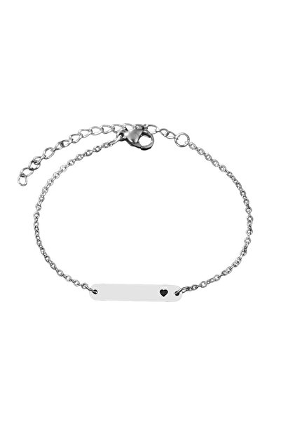 EFAYN.RO Bratara dama, model minimalist, pandantiv placuta si inimioara, regl...