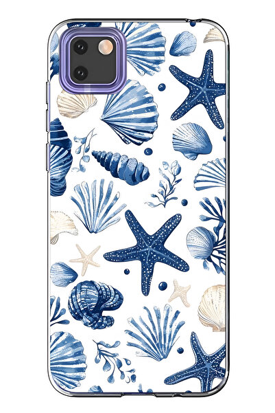 FLAMENKO حافظة هاتف شفافة متوافقة مع هاتف هواوي Y5P من نوع Sea Star and Shell...