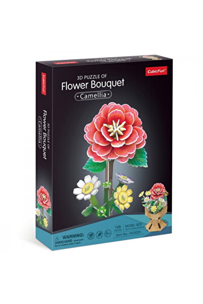 Cubic Fun 3D puzzle flower bouquet - camellias