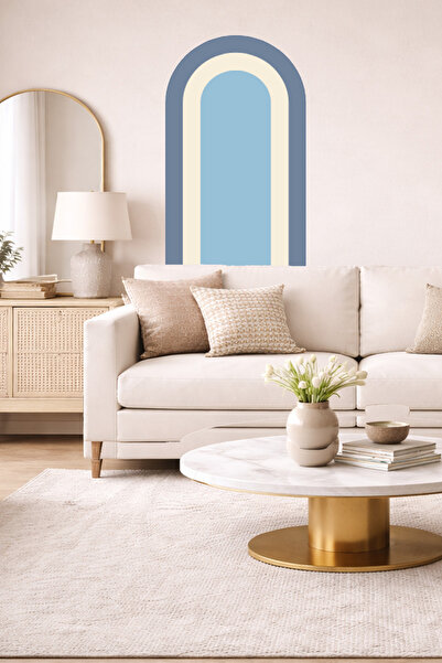 Sim Tasarım Boemski set ovalnih zidnih naljepnica u stilu isprepletanih boja