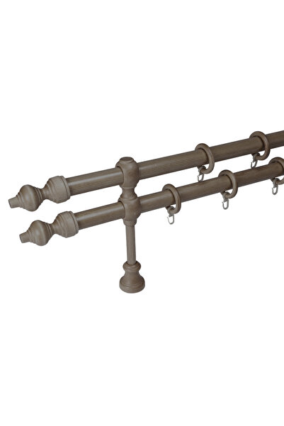 KLEIDECO galerie lemn 28 mm FILIGRANO, dubla, piatra gri ,400 cm