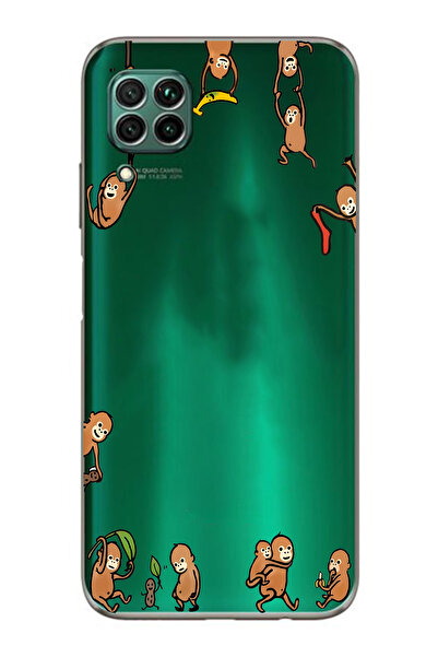 FLAMENKO حافظة هاتف شفافة متوافقة مع هاتف هواوي P40 Lite من نوع Monkeys منقوش