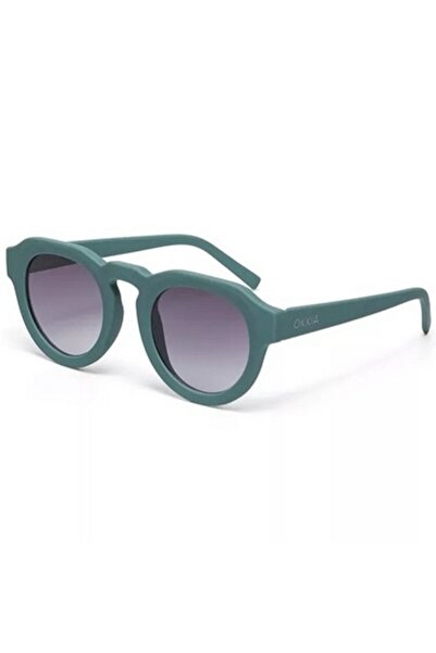 Okkia Zeno Round Unisex Green Sunglasses Black Gradient