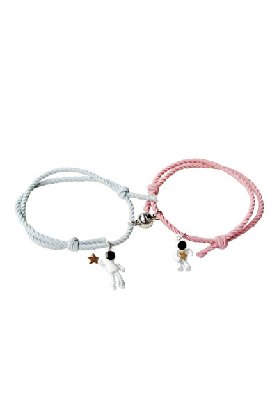 EFAYN.RO Couple bracelet set with magnet, string type, cosmonaut and star pen...