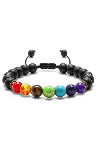 EFAYN.RO Energy bracelet, made of volcanic rock, 7Chakras, unisex, adjustable...