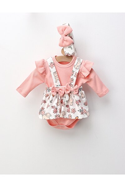 MiniKids Set 3 piese, Annabell Bunny, alb-corai