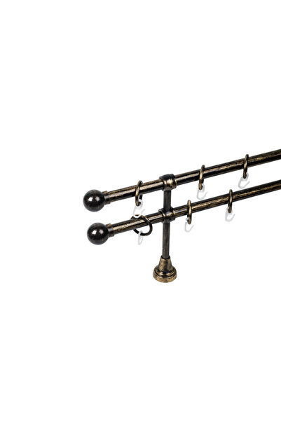 KLEIDECO galerie plastic 16/16 mm INNOVATIE dubla, negru-auriu, 120 cm, capet...