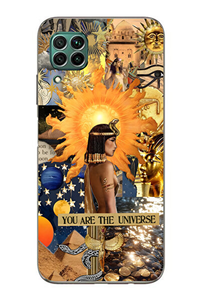 FLAMENKO حافظة هاتف هواوي P40 لايت متوافقة مع كليوباترا منقوش شفافة