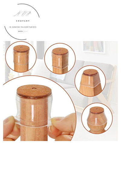 FORSEİ LUCA 4'lü Keçeli Şeffaf Silikon Sandalye Ayak Koruyucu Seti