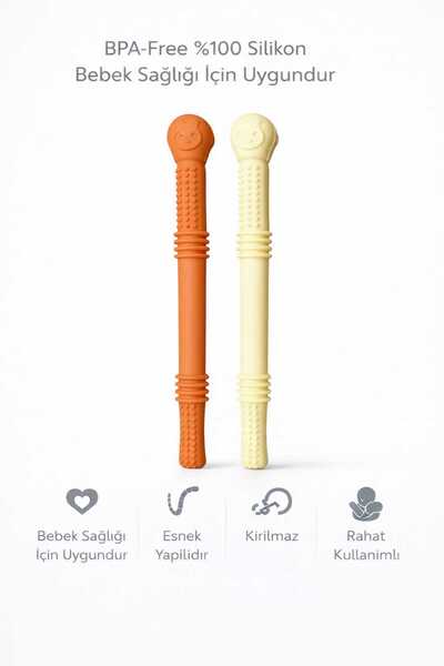 CKM silikon Renkli Pipet Setİ 2'Li Diş Kaşıyıcı Özellikli