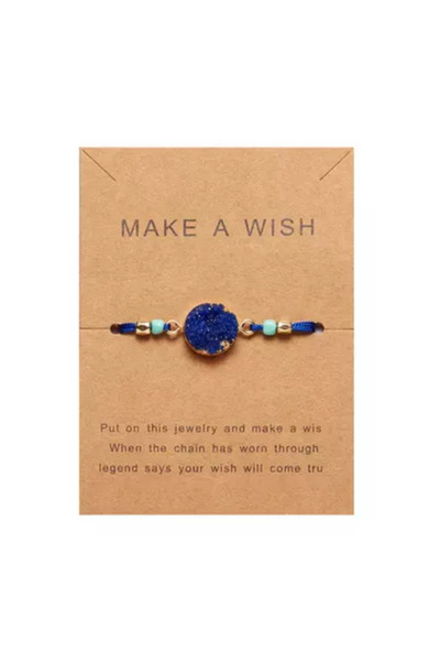 EFAYN.RO Women's bracelet, string, adjustable, make a wish model, round acces...