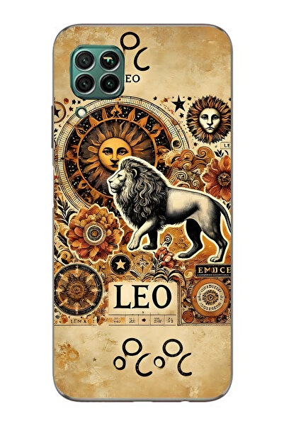 FLAMENKO حافظة هاتف شفافة متوافقة مع هاتف هواوي P40 Lite Aslan Burcu منقوش