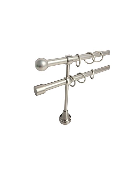 KLEIDECO galerie metal 16/16 mm COSTA RICA dubla, crom-mat, 240 cm, capete PA...