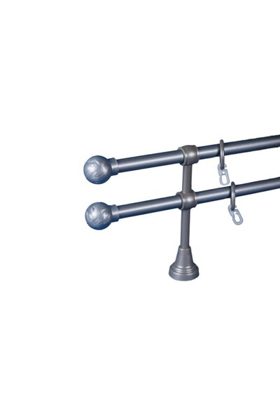 KLEIDECO galerie plastic 16/16 mm PORTO dubla, crom-mat, 200 cm, capete APPLE