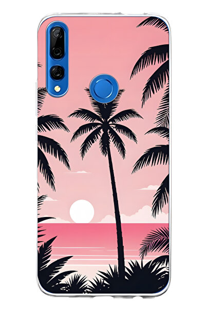 FLAMENKO حافظة هاتف هواوي Y9 برايم 2019 متوافقة مع Palmiye منقوش شفافة