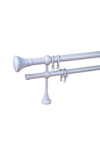 KLEIDECO galerie metal 25/19 mm BRAZILIA dubla, alb, 160 cm, capete BELO HORI...