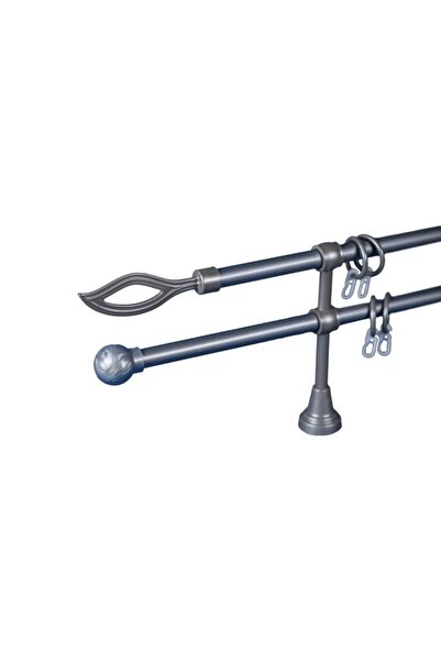 KLEIDECO galerie plastic 16/16 mm PORTO dubla, crom-mat, 200 cm, capete SAMSUNG