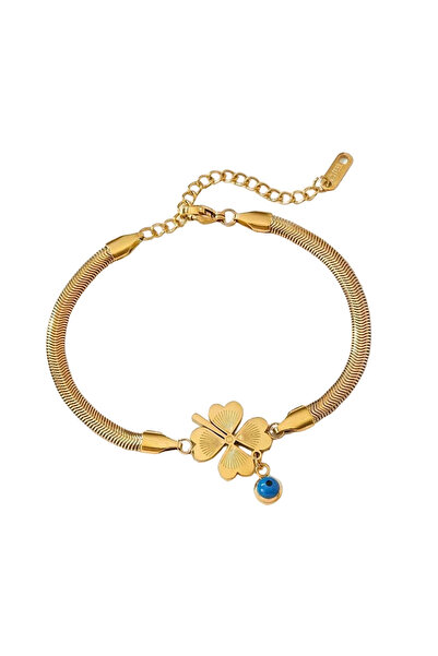 EFAYN.RO Bratara dama, model fashion cu pandantiv trifoi cu patru foi, acceso...