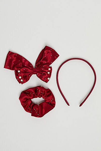 R&B Girl's Burgundy 3 Piece Hair Accessories Set