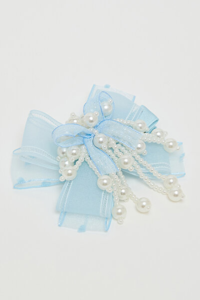 R&B Girl's Light Blue Embellished Bow Hair Clip
