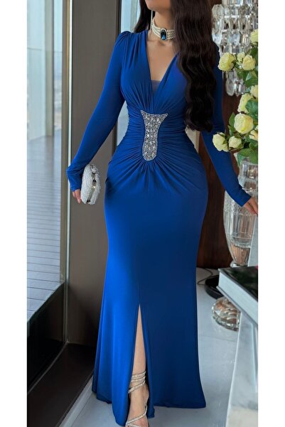 Warazan Evening dress with crystals from the text