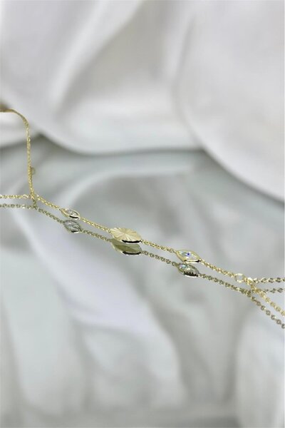 MatmazelLavinya Damla stone detailed gold steel shahmeran