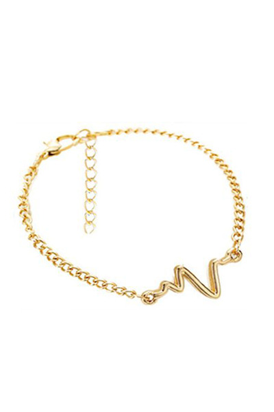 EFAYN.RO Bracelet, heartbeat model, gold, adjustable size, unisex, EFAYN