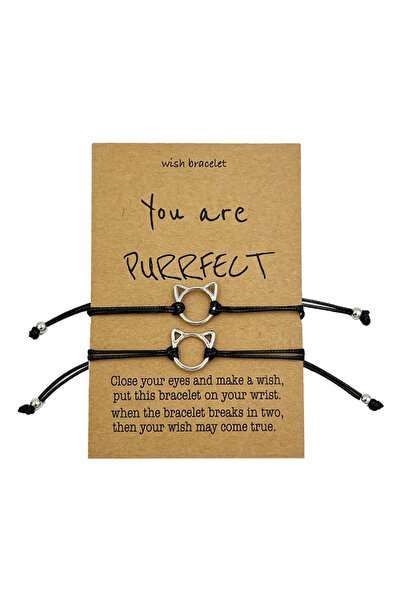 EFAYN.RO Women's bracelet, set of 2 pieces, purrfect model with kittens, luck...