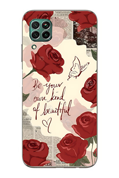 FLAMENKO حافظة هاتف شفافة متوافقة مع هاتف هواوي P40 لايت باللون الأحمر الوردي...