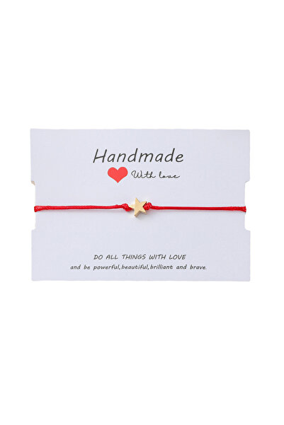 EFAYN.RO With Love bracelet with gold star pendant, adjustable, made of strin...