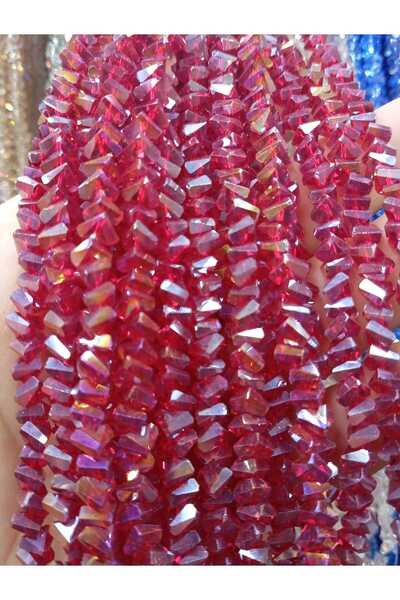 Ralp Moda 6 мм кристална пирамида Чешки кристални мъниста 3 низки ЧЕРЕШЕНОВ ЦВЕТ