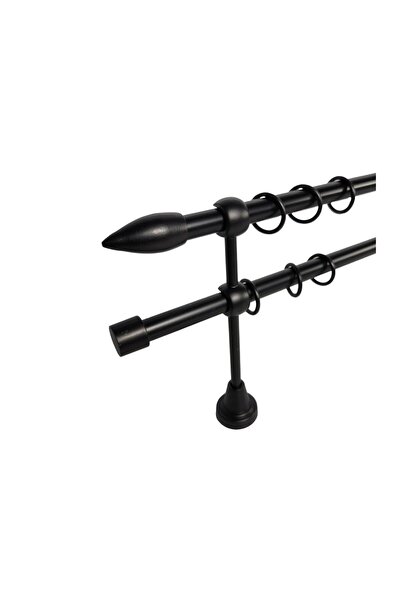 KLEIDECO galerie metal 16/16 mm COSTA RICA dubla, negru, 120 cm, capete SAN JOSÉ