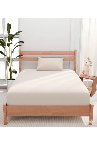 Apricitas HOME مفرد ملاءة سرير طقم كريم أوربان 120x200 سم
