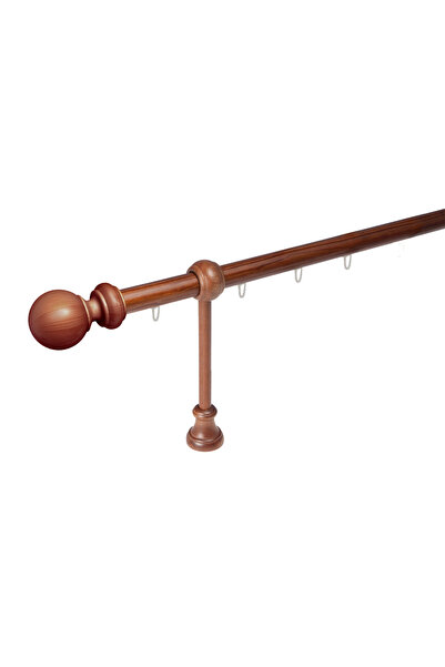 KLEIDECO galerie lemn 28 mm BERGAMO SUPER cu canal, simpla, nuc, 240 cm